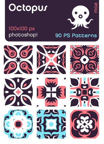 octopus photoshop patterns set by mae